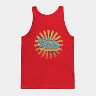 Girls Rule The World 1970s Vintage Retro Tank Top